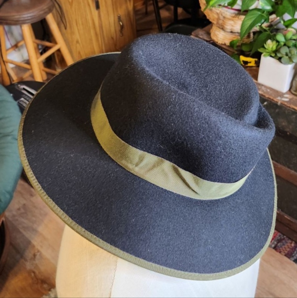 Rag & Bone Zoe Wool Fedora - Women's sz. M Black and Army Green